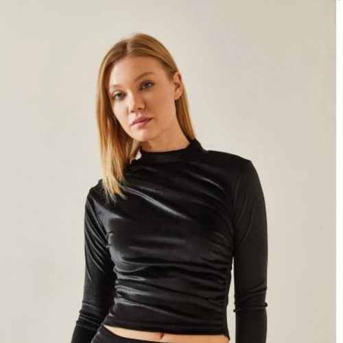 220100 TOPTAN SİYAH BLUZ toptan bayan giyim