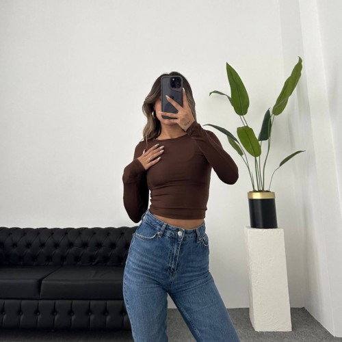 220106 TOPTAN KAHVE BLUZ toptan bayan giyim