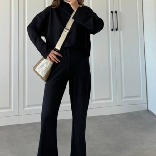 220136 TOPTAN SİYAH PANTOLON TAKIM 220136 TOPTAN SİYAH PANTOLON TAKIM toptan bayan giyim