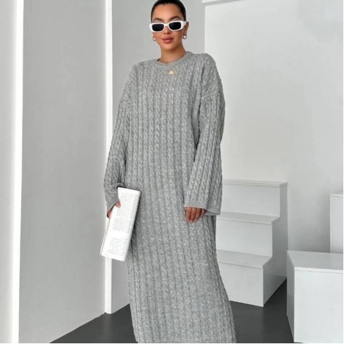 220146 TOPTAN GRİ ELBİSE 220146 TOPTAN GRİ ELBİSE toptan bayan giyim