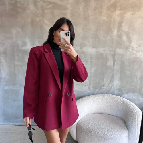 220236 TOPTAN BORDO CEKET toptan bayan giyim