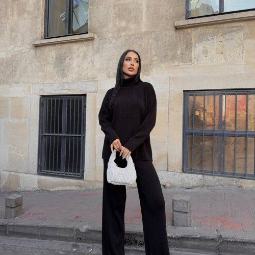 220244 TOPTAN SİYAH PANTOLON TAKIM toptan bayan giyim