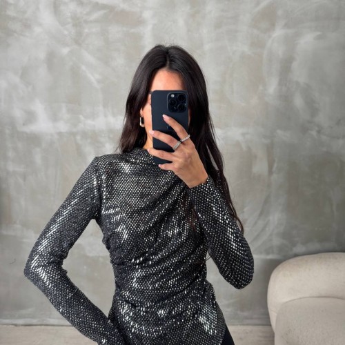 220251 TOPTAN SİYAH BLUZ toptan bayan giyim