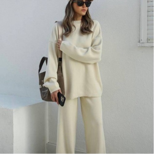 220269 TOPTAN EKRU PANTOLON TAKIM toptan bayan giyim