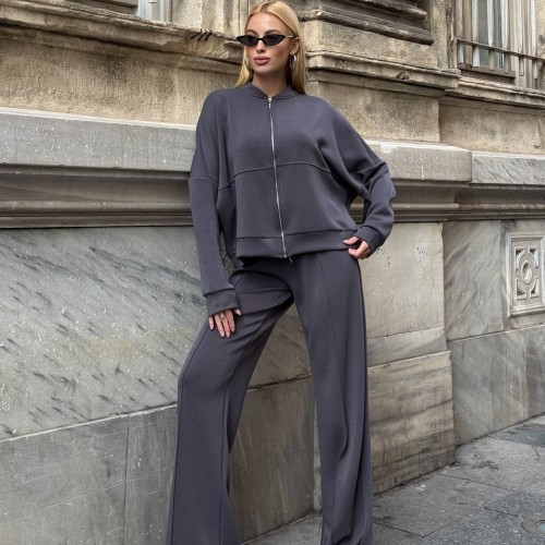 220271 TOPTAN ANTRASİT EŞOFMAN TAKIM toptan bayan giyim