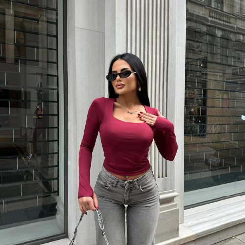 220334 TOPTAN BORDO BLUZ toptan bayan giyim