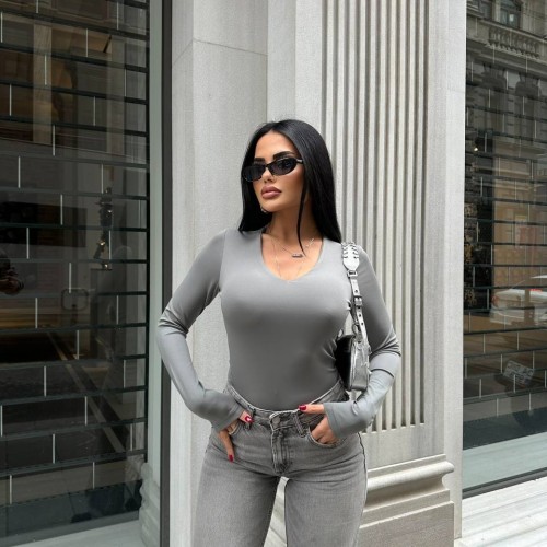 220341 TOPTAN GRİ BLUZ toptan bayan giyim