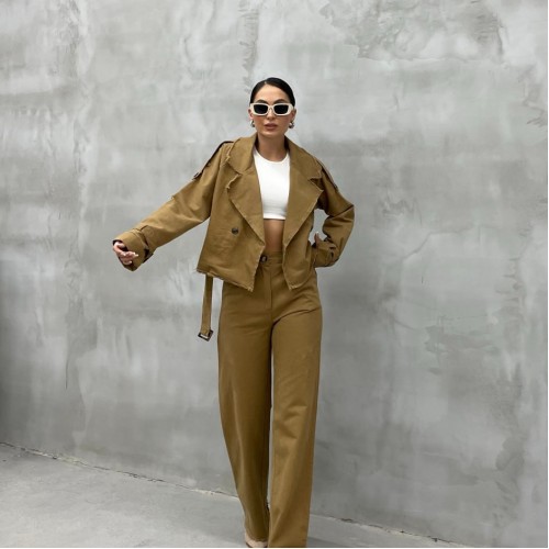 220376 TOPTAN HAKİ PANTOLON TAKIM toptan bayan giyim