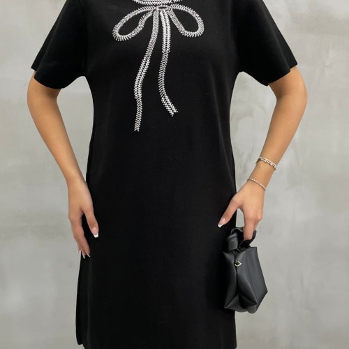 220385 TOPTAN SİYAH ELBİSE toptan bayan giyim