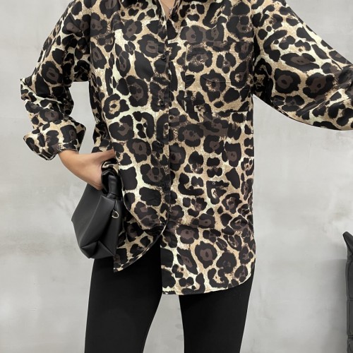 220391 TOPTAN LEOPAR GÖMLEK toptan bayan giyim