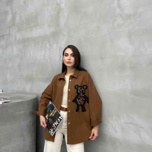 220418 TOPTAN KAHVE GÖMLEK toptan bayan giyim