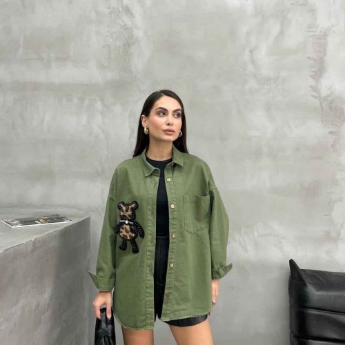 220419 TOPTAN HAKİ GÖMLEK toptan bayan giyim