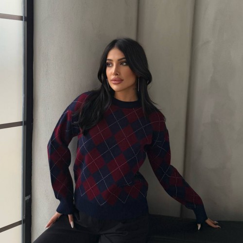 220424 TOPTAN DESENLİ KAZAK toptan bayan giyim