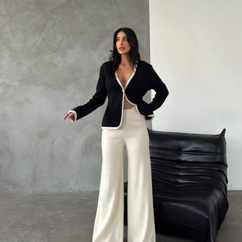 220442 TOPTAN SİYAH PANTOLON TAKIM 220442 TOPTAN SİYAH PANTOLON TAKIM toptan bayan giyim