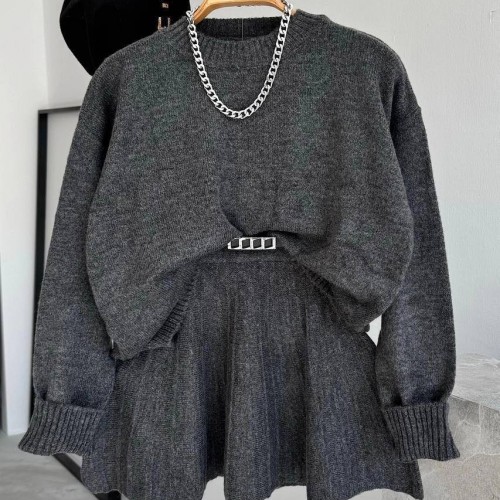 220447 TOPTAN ANTRASİT ETEK TAKIM toptan bayan giyim