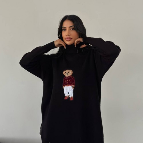 220450 TOPTAN SİYAH KAZAK toptan bayan giyim