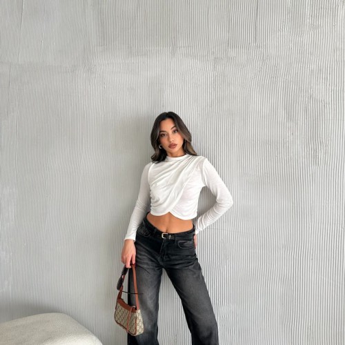 220492 TOPTAN BEYAZ BLUZ toptan bayan giyim