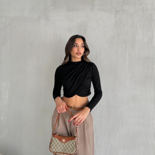 220494 TOPTAN SİYAH BLUZ toptan bayan giyim