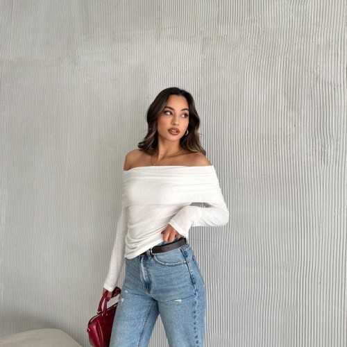 220496 TOPTAN BEYAZ BLUZ toptan bayan giyim