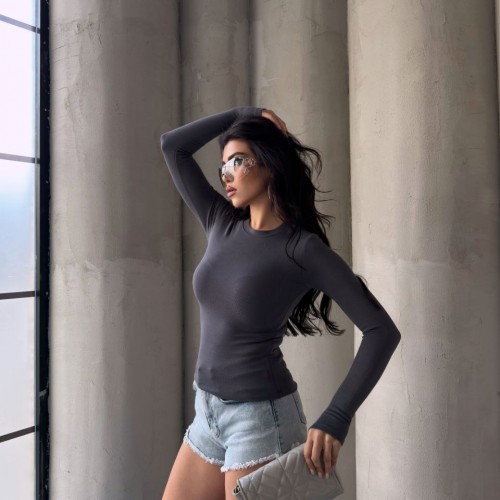 220541 TOPTAN ANTRASİT BLUZ 220541 TOPTAN ANTRASİT BLUZ toptan bayan giyim