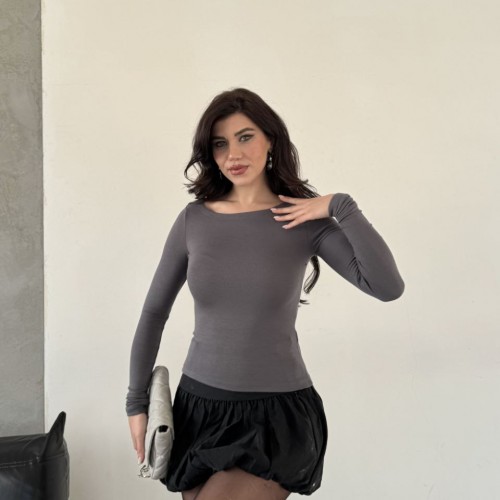 220552 TOPTAN ANTRASİT BLUZ toptan bayan giyim