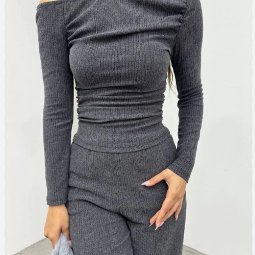 220553 TOPTAN ANTRASİT PANTOLON TAKIM 220553 TOPTAN ANTRASİT PANTOLON TAKIM toptan bayan giyim