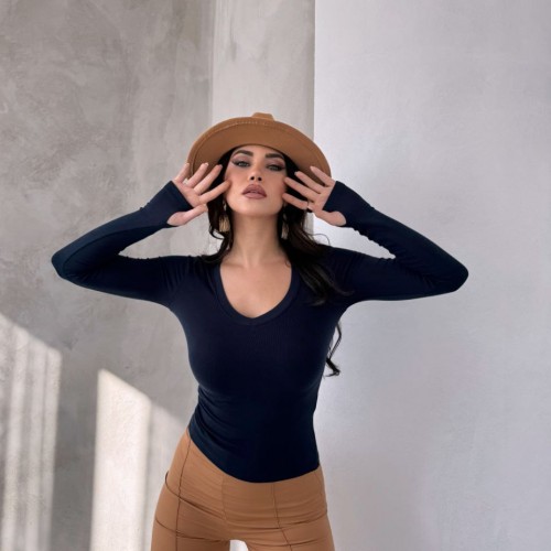 220559 TOPTAN LACİVERT BLUZ toptan bayan giyim