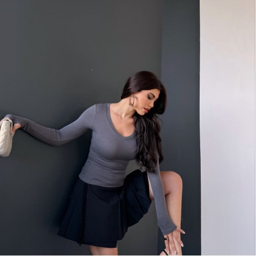 220563 TOPTAN ANTRASİT BLUZ toptan bayan giyim