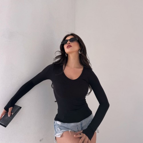 220565 TOPTAN SİYAH BLUZ 220565 TOPTAN SİYAH BLUZ toptan bayan giyim