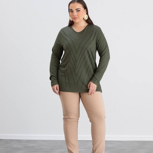 220594 TOPTAN HAKİ BLUZ toptan bayan giyim