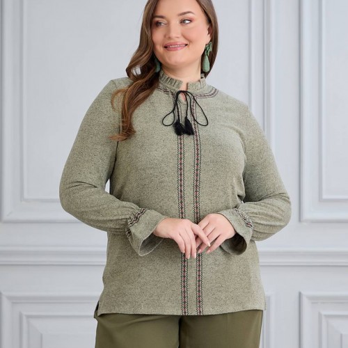 220627 TOPTAN HAKİ BLUZ toptan bayan giyim