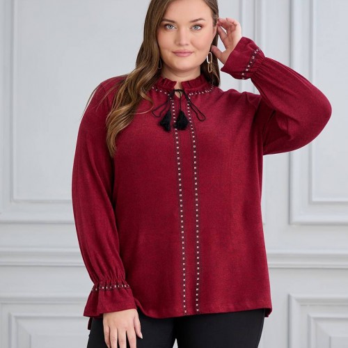 220628 TOPTAN BORDO BLUZ toptan bayan giyim