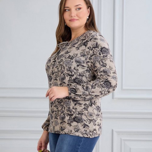 220640 TOPTAN DESENLİ BLUZ toptan bayan giyim
