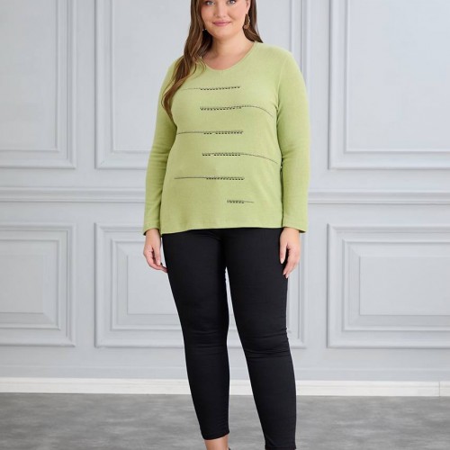 220657 TOPTAN YEŞİL BLUZ toptan bayan giyim