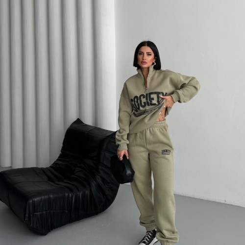 220766 TOPTAN HAKİ EŞOFMAN TAKIM toptan bayan giyim