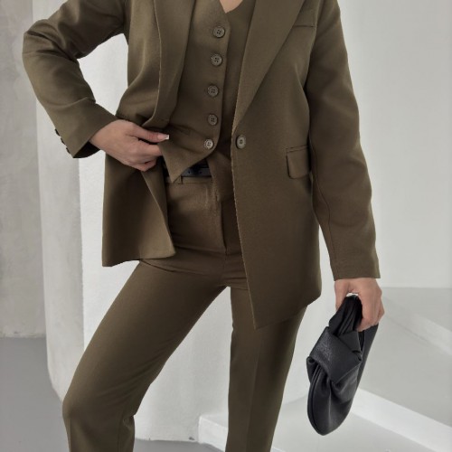 220847 TOPTAN HAKİ PANTOLON TAKIM toptan bayan giyim