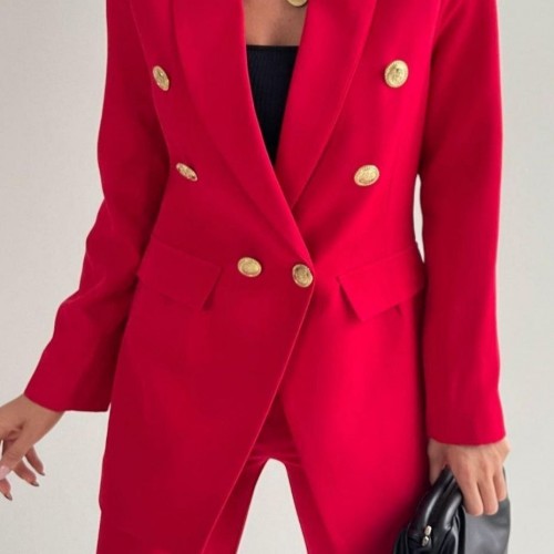 220866 TOPTAN KIRMIZI PANTOLON TAKIM toptan bayan giyim