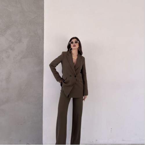 220868 TOPTAN KAHVE PANTOLON TAKIM toptan bayan giyim