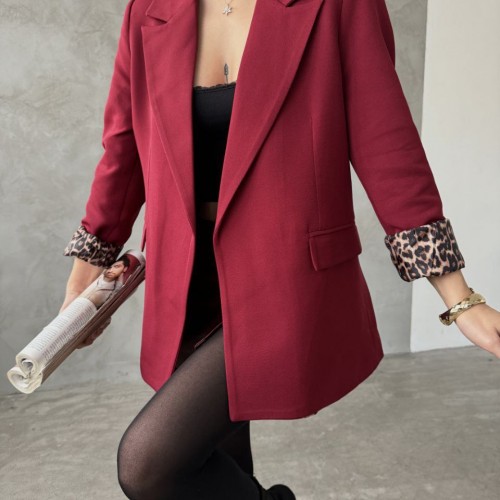 220881 TOPTAN BORDO CEKET toptan bayan giyim