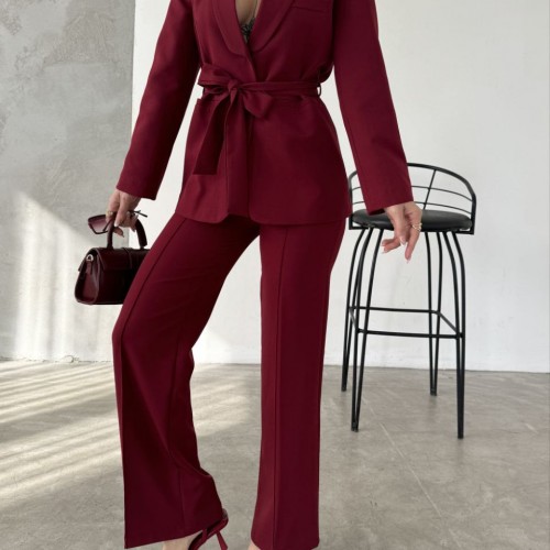 220907 TOPTAN BORDO PANTOLON TAKIM toptan bayan giyim