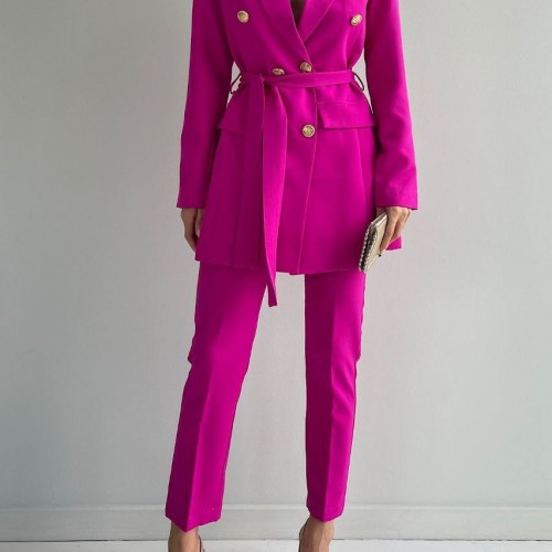 220947 TOPTAN FUŞYA PANTOLON TAKIM toptan bayan giyim