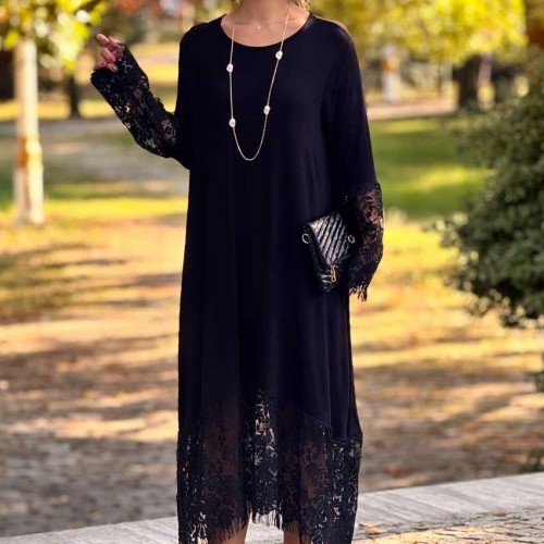 220965 TOPTAN SİYAH ELBİSE toptan bayan giyim