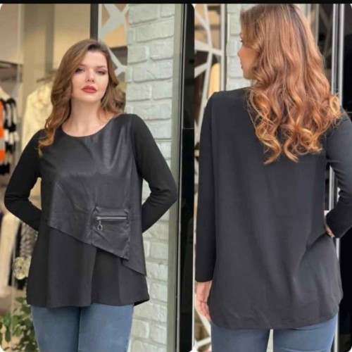 220983 TOPTAN SİYAH BLUZ toptan bayan giyim