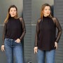 220987 TOPTAN SİYAH BLUZ toptan bayan giyim
