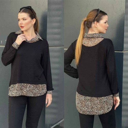 220988 TOPTAN SİYAH BLUZ toptan bayan giyim