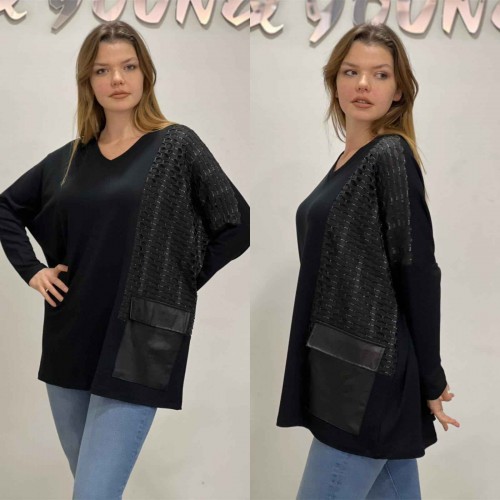 220990 TOPTAN SİYAH BLUZ toptan bayan giyim