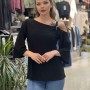 220995 TOPTAN SİYAH BLUZ toptan bayan giyim