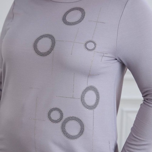 221009 TOPTAN GRİ BLUZ toptan bayan giyim