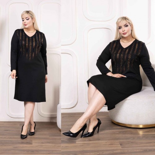 221050 TOPTAN SİYAH ELBİSE toptan bayan giyim