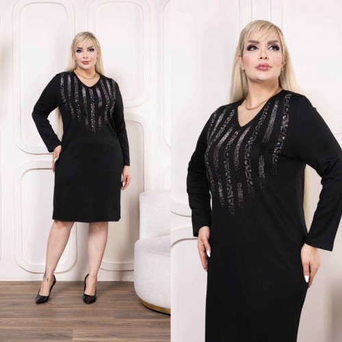 221051 TOPTAN SİYAH ELBİSE toptan bayan giyim